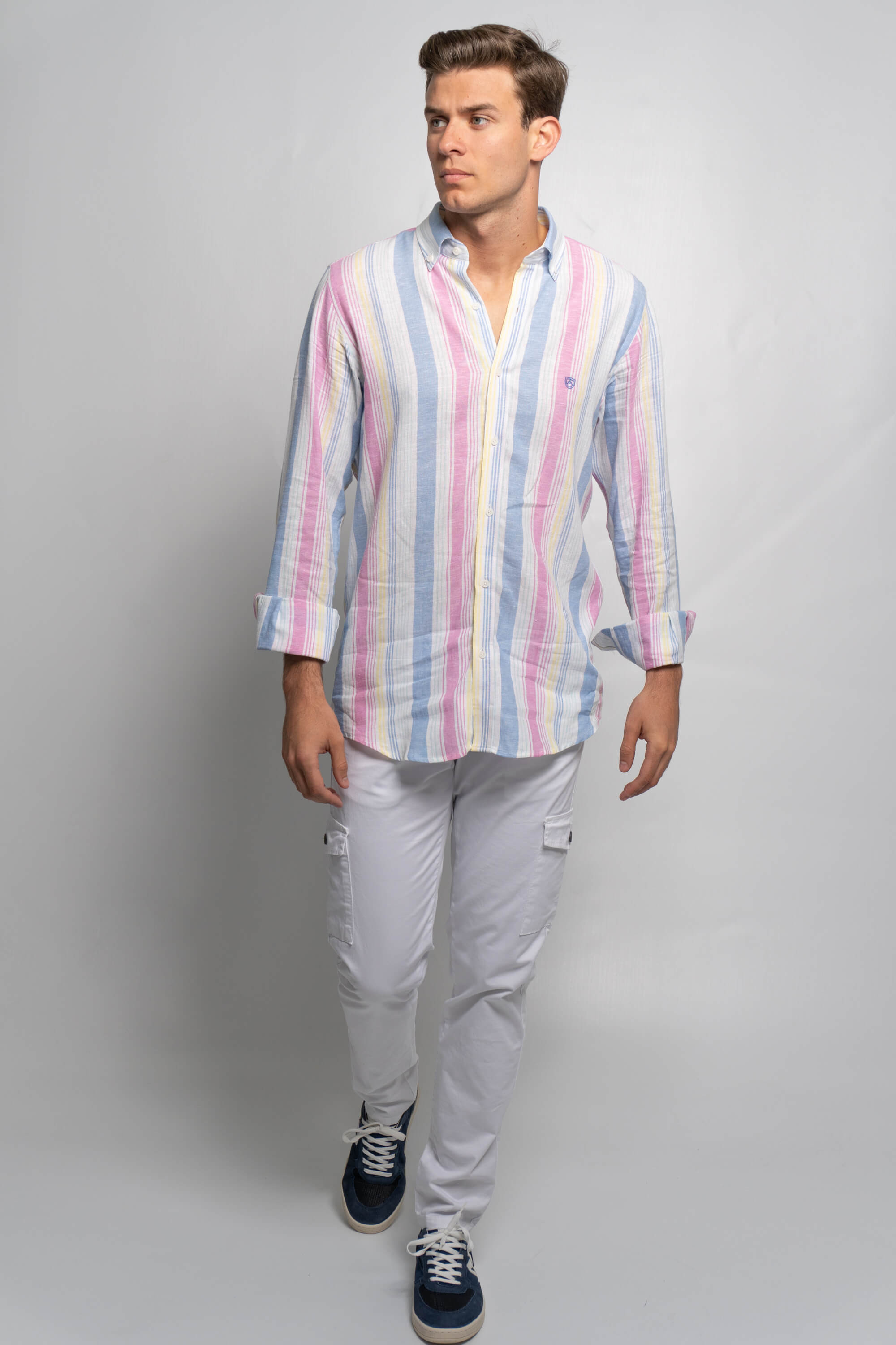 CAMISA LINO RAYAS VERTICAL